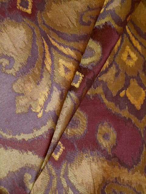 Fiorella Color Eggplant Contemporary Ikat Upholstery Fabric