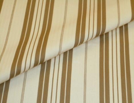 Closeup folded image of Pattern 2231 Classic Cream Tan Stripe Decorator Fabric a Laura & Kiran fabric