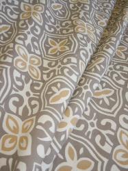 Draped curtain image of multipurpose weight home decor and interior design fabric Alahambra color Taupe