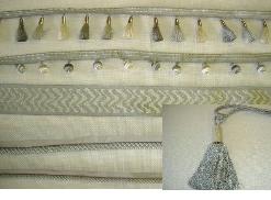 Alessandra Decorative Tassel Trim, Jumbo Tape Band Gimp, and Cording Coordinates Color 2027