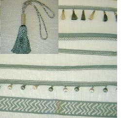 Alessandra Decorative Tassel, Trim, Jumbo Tape, Band Gimp, and Cording Coordinates Color 2039