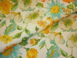 watercolor inspired floral design, in Khaki, Goldenrod, Tan, Dark Khaki and Dark Sea Green