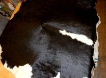 Black and White Leather Haired Hide this is a full skin hide hand crafted in Brazil