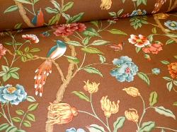 Angled image of Floral and Birds pattern Blair home decor Fabric