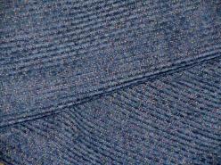 Blue Textured Chenille Upholstery Fabric Short Deep discounted end cut