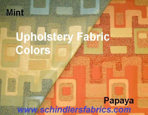 Contemporary Geometric Pattern Calder Upholstery Fabric, in Mint or Papaya