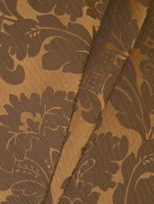 Draped curtain image of Contemporary Damask Design Pearson Bronze from the Candice Olson Collection