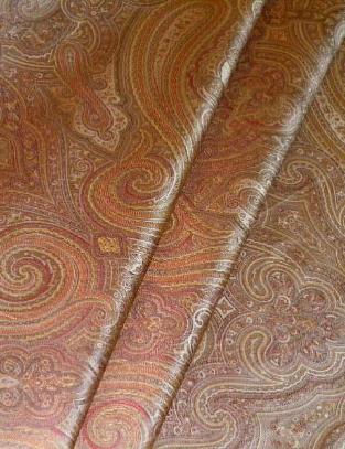 Draped curtain image of Carlisle in Autumn Decorating Fabric woven paisley pattern