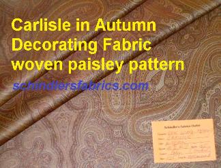 Pattern Carlisle in color Autumn, Decorating Fabric woven paisley design