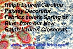 Ralph Lauren Carolina Paisley Colors Spring and Blue Closeout pattern