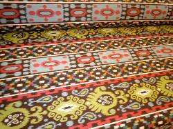 Angled image of Casablanca in Color Brown railroaded Upholstery Fabric