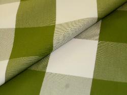 a check multipurpose home decorating fabric in greens and off white
