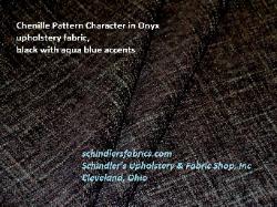 Chenille Pattern Character in Onyx upholstery fabric