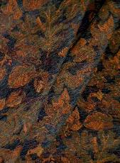 Chenille Upholstery Fabric Falling Leaves Color Teal