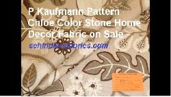 Click for video and image page of floral botanical print on P Kaufmann Fabric's slubby basket, Pattern Chloe, Color Stone
