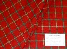 Schindlers Fabrics and Upholstery Shop tag for Decorator fabric in color Red, Laura and Kiran Box Plaid