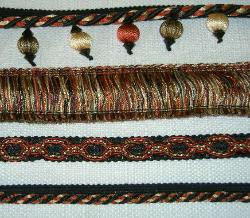 Color Noir Home Decorating Fabric Brush Fringe, Gimp Band and Cord