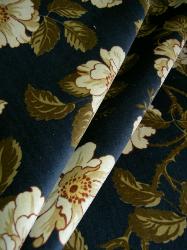 Cotton Velvet Upholstery Fabric Pattern Grandby Velvet Color Lapis Blue by Ralph Lauren on Closeout Sale