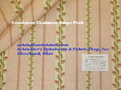 Discount Closeout Pink Ticking & Climbing Floral Vine Fabric