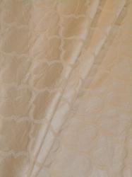 Draped curtain image of Crawford Washed Color Natural Decorator Fabric