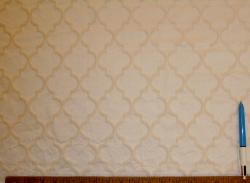 Sample of diamond grid Crawford Washed Decorator Fabric Color Natural