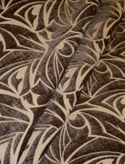 Draped curtain image of Picno 73 Slate Upholstery Fabric Poly Cotton contemporary cut velvet pattern