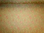 Dainty Stitched Floral Decorator Fabric color leaf and coral