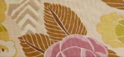 Swatch of floral botanical screen print P Kaufmann Fabric Pattern Deco Diva Color Dusk