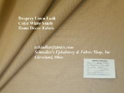Discount Linen Look Drapery Fabric color White Sands