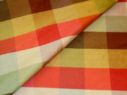Dupioni Silk in Checks and Stripes color Autumn