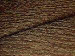 Striated woven Upholstery Fabric, multi color accents on dark brown ground, contract commercial quality