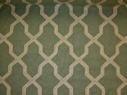 Embroidered Lattice Natural & White on Aqua