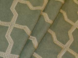 beautiful premium high end interior design fabric, 12 sided lattice embroidery polygon