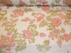 Fabricut Silk Floral Pattern Lorelai Color Blossom, Fabric No: 1827203 on cutting table