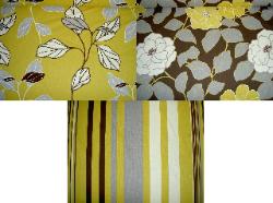 Fabricut Prestigious Textiles Ochre Designs Peony Rose Shadow Leaf Floral Flo Stripe Fabric Coordinates