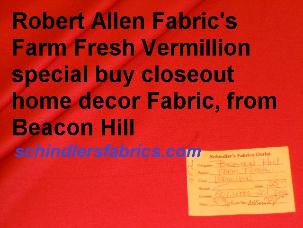 Beacon Hill Farm Fresh Vermillion special buy closeout wool upholstery Fabric