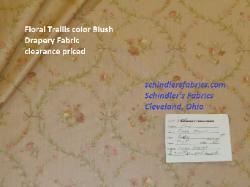 Discount $7.50 a Yard Closeout Floral Drapery Fabric