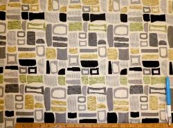 Sample of contemporary geometric Geiger color Oasis Upholstery Fabric