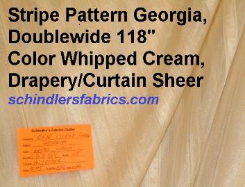 Stripe Pattern Georgia Color Whipped Cream Drapery Curtain Sheer