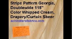 Click for video and image page of Stripe Pattern Georgia Color Whipped Cream Drapery Curtain Sheer doublewide for hanging vertically 