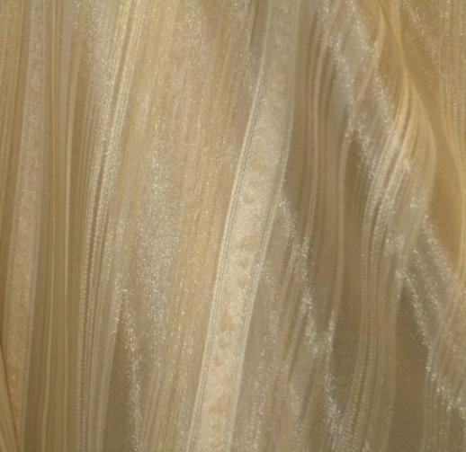 Closeup of doublewide sheer Stripe Pattern Georgia Color Whipped Cream