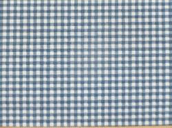 P Kaufmann's PKL Studio Gingham color Porcelain small check cotton print fabric in blue and cream for upholstery, drapery, pillows, cushions
