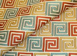 Pattern Greek Key color Multi upholstery fabric