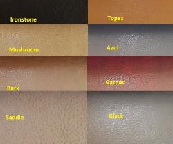 Textured Faux Leather Gunsmoke Vinyl Fabric, for Upholstery, Colors Ironstone, Mushroom, Bark, Saddle, Topaz, Azul, Garnet and Black