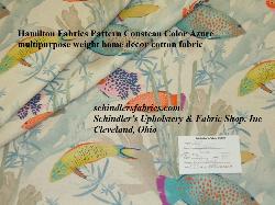Ocean Marine Tropical Fish Beach Design Home Decor Fabric Hamilton Cousteau Azure