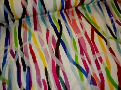 Watercolor Rainbow Brush Stroke Design Home Decor Fabric 