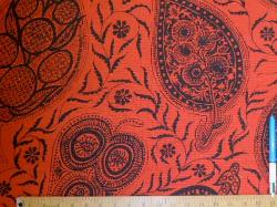 Sample of paisley design floral pattern Hayden in Linen