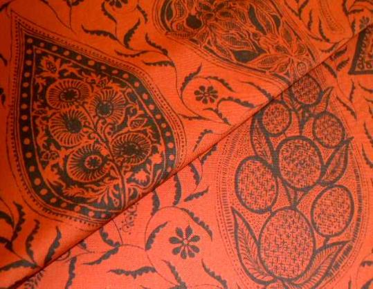 Closeuo foldedimage of Linen paisley pattern Hayden Decorator Fabric