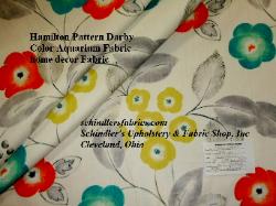 High End Contemporary Floral Fabric Hamilton Pattern Darby Color Aquarium