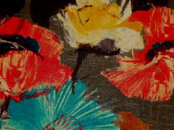 High End Linen Blend Floral Pattern Fabric